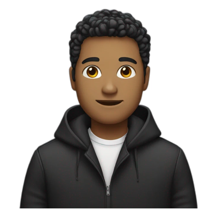 person in a coat white and black shirt sticker