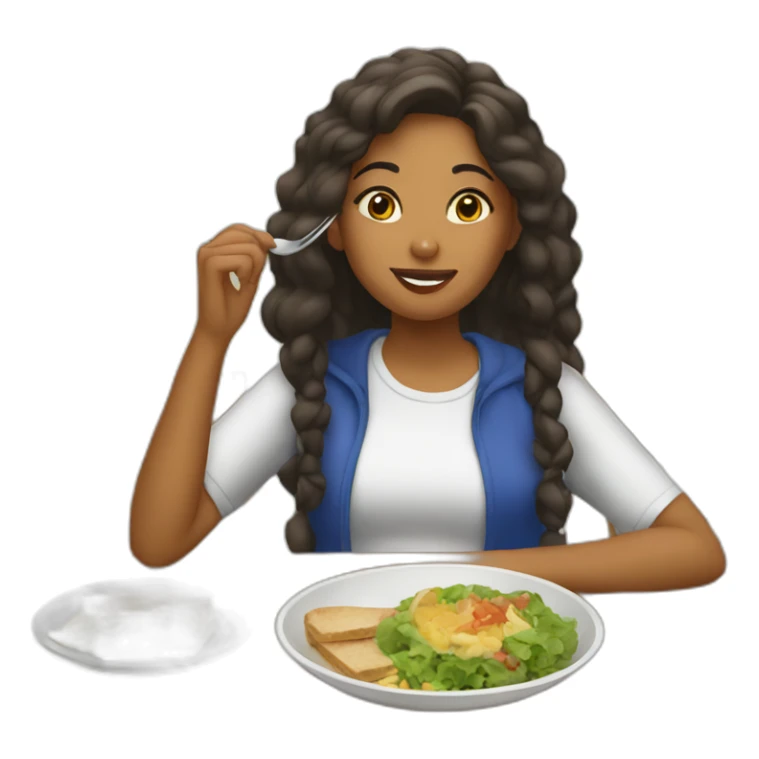 dominican girl eating lunch sticker
