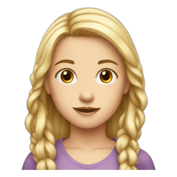 Child 10 years old white girl sticker