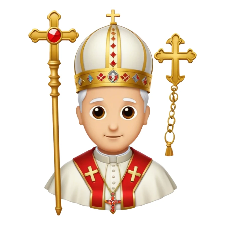 Pope's emblem with a touch of red holy sticker