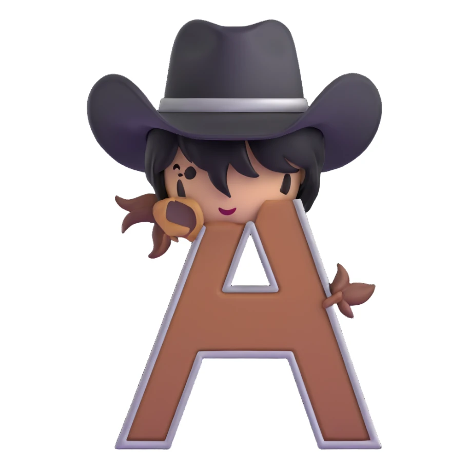 BLK letters in western cowboy font with silver outline sticker