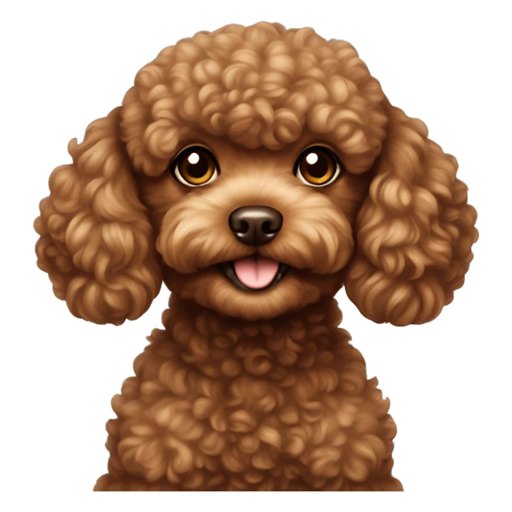 Brown toy poodle with her belly up sticker