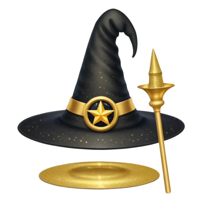 Glitter Black Hat of Witch Copas Symbol of Card sticker