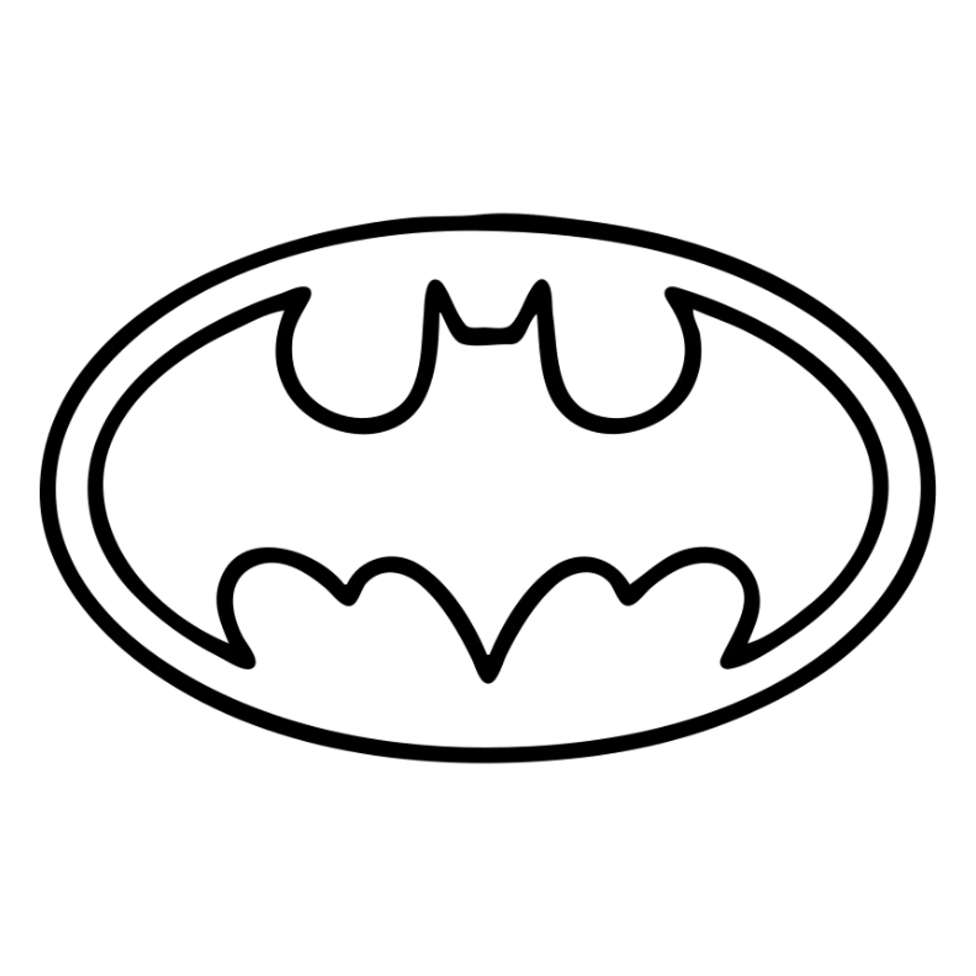 batman logo, classic comic book style, thick outlines, black bat, yellow background, no text sticker