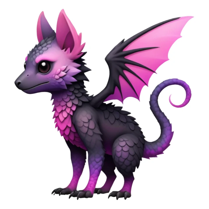 Cool Edgy Black-pink-purple-gradient badass Trico-animal-creature full body sticker