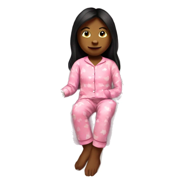 Girl in bed playing roblox on her iPad and wearing a pink Pyjama  sticker