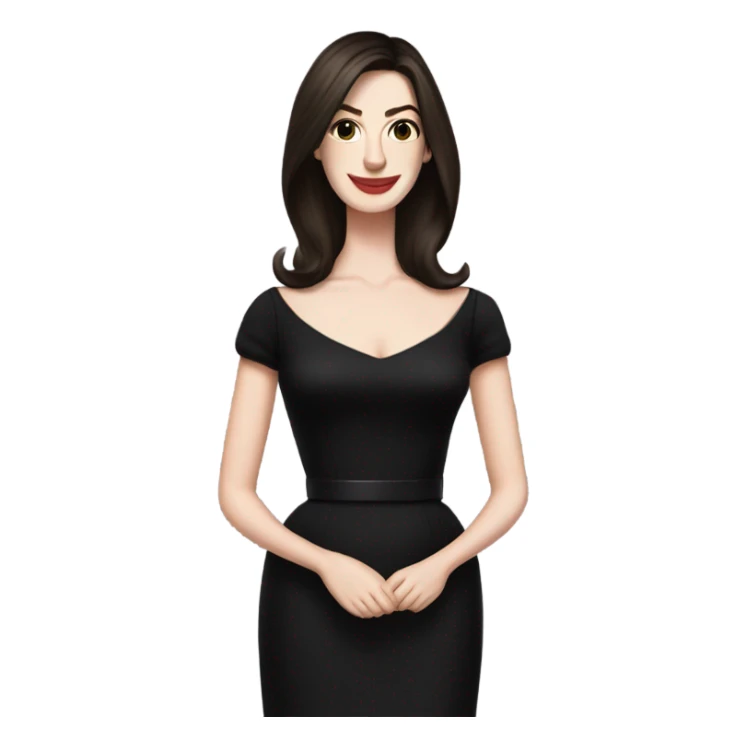 anne hathaway in little black dress sticker