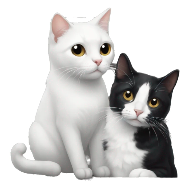 White cage and black white cat together sticker