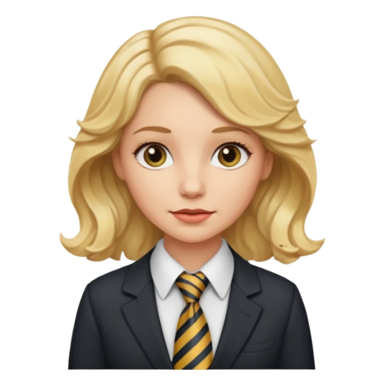 white collar woman with tie, wavy blonde hair sticker