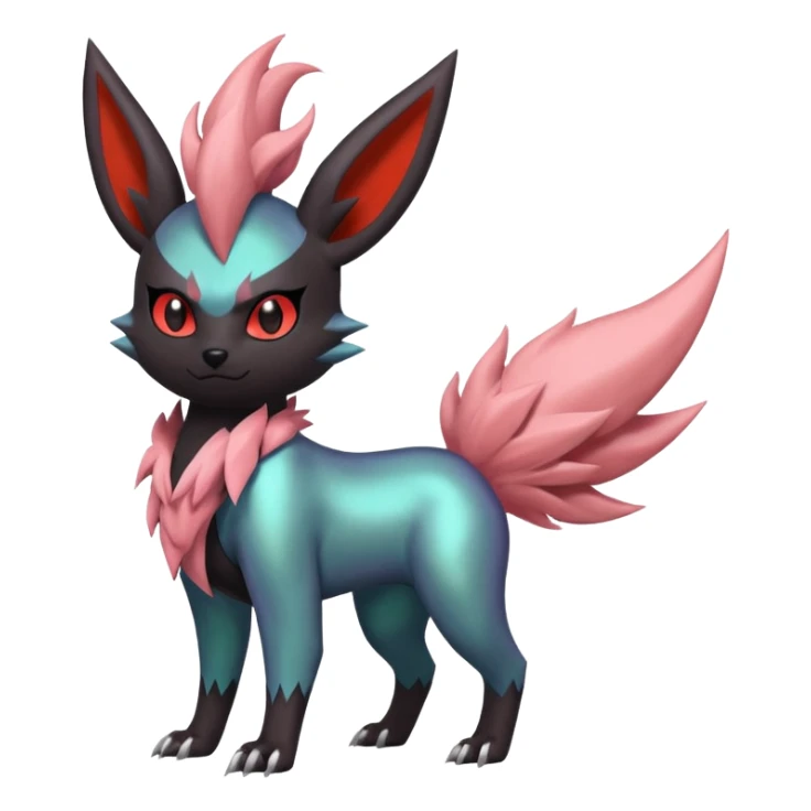 Pastel iridescent evil exotic colorful Darkrai-Scizor-Flareon-fusion with a Mohawk  sticker