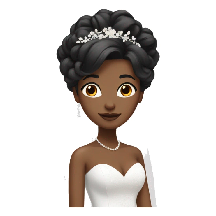 bride with brown skin and black hair sticker
