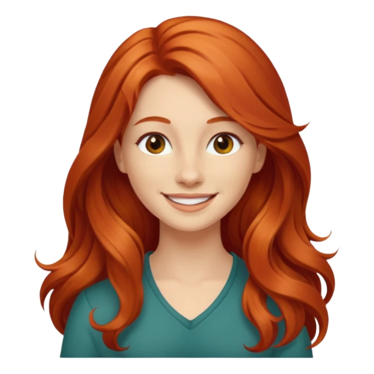 Profesora joven, sonrriente cabello rojizo y de pelo largo  sticker