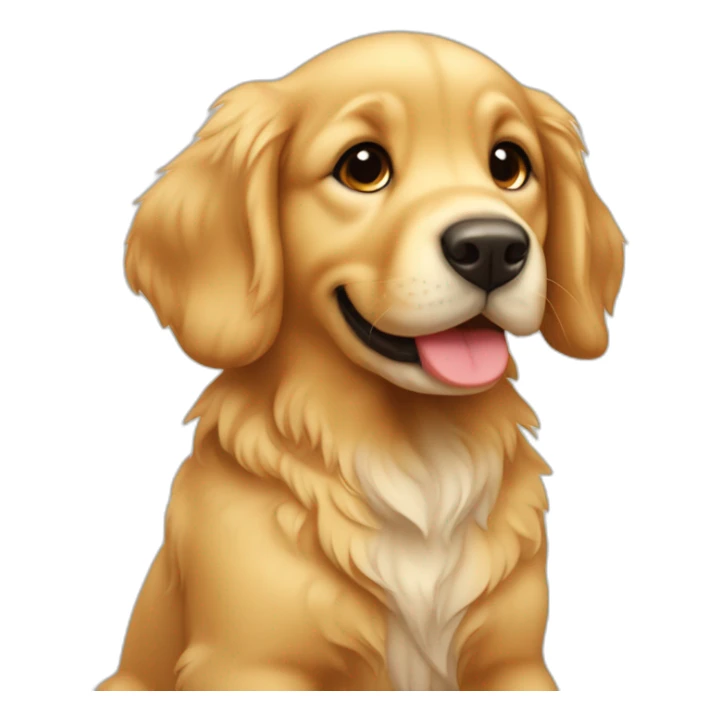 cute puppy golden retriever beige full body sticker