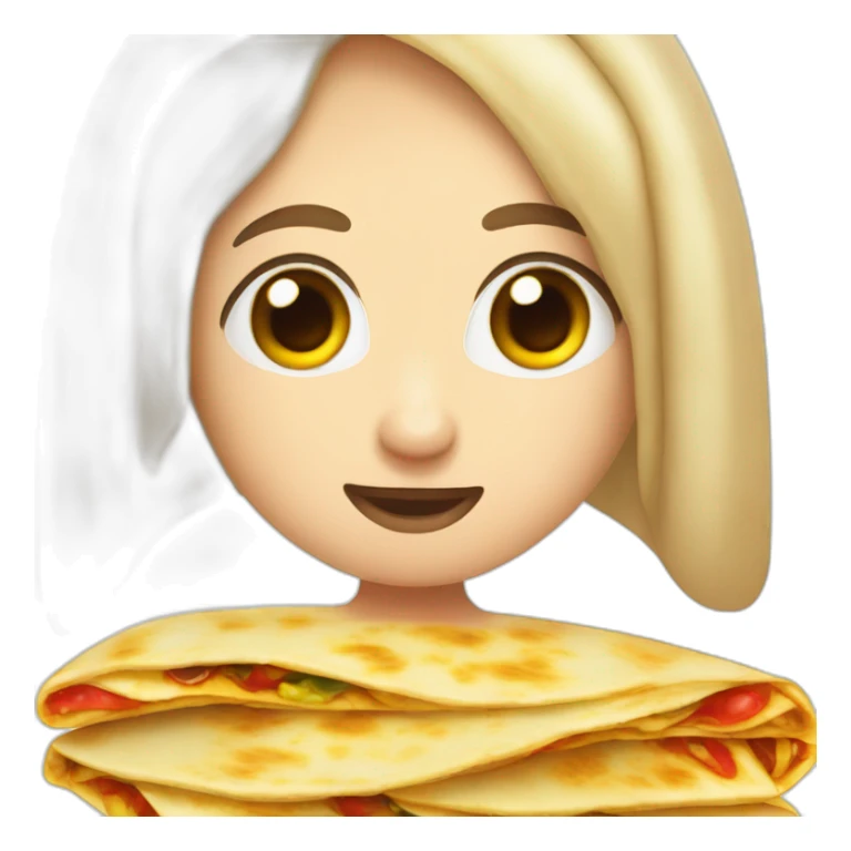 quesadilla cute big eyes and tongue sticking smug  sticker