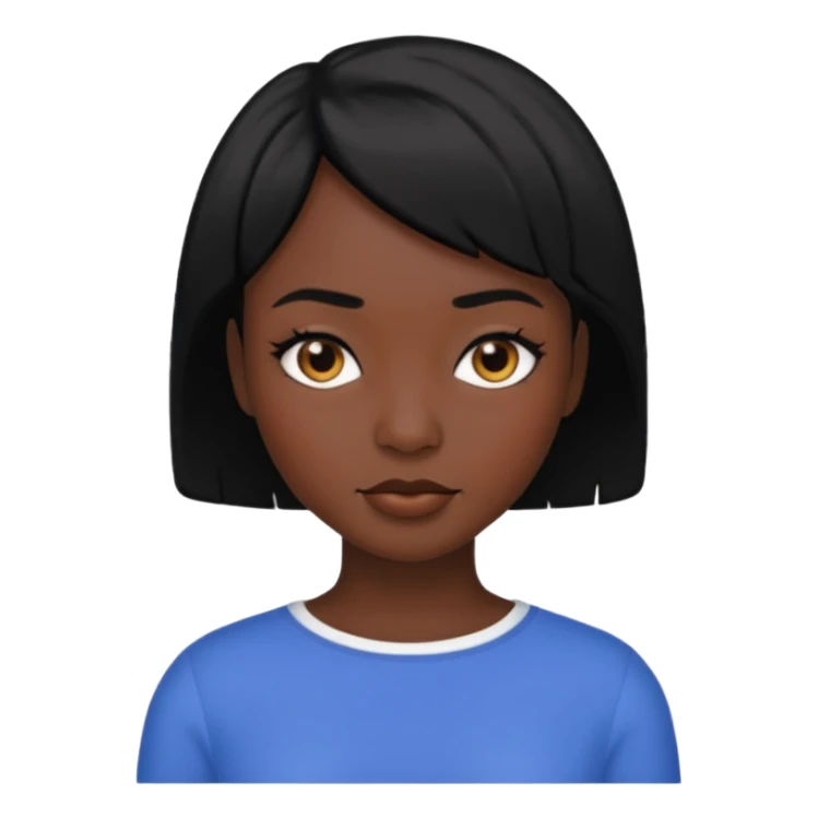 short hair queen black hair sticker