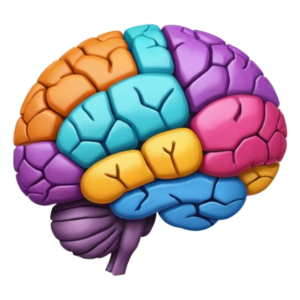 cerebro visto desde arriba con pintura sticker