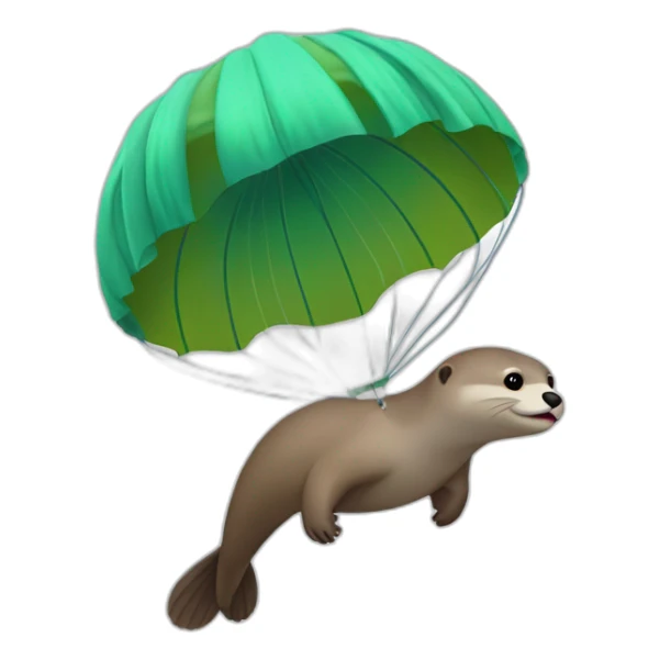 Loutre qui fait du parachute sticker