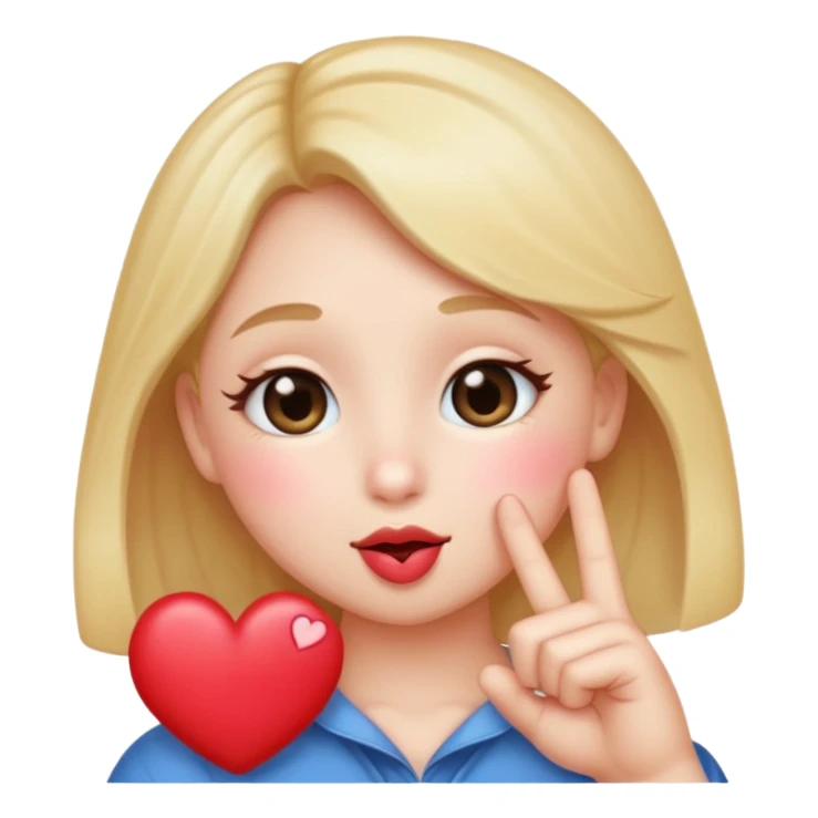 an uwu kissy face with a finger heart sticker