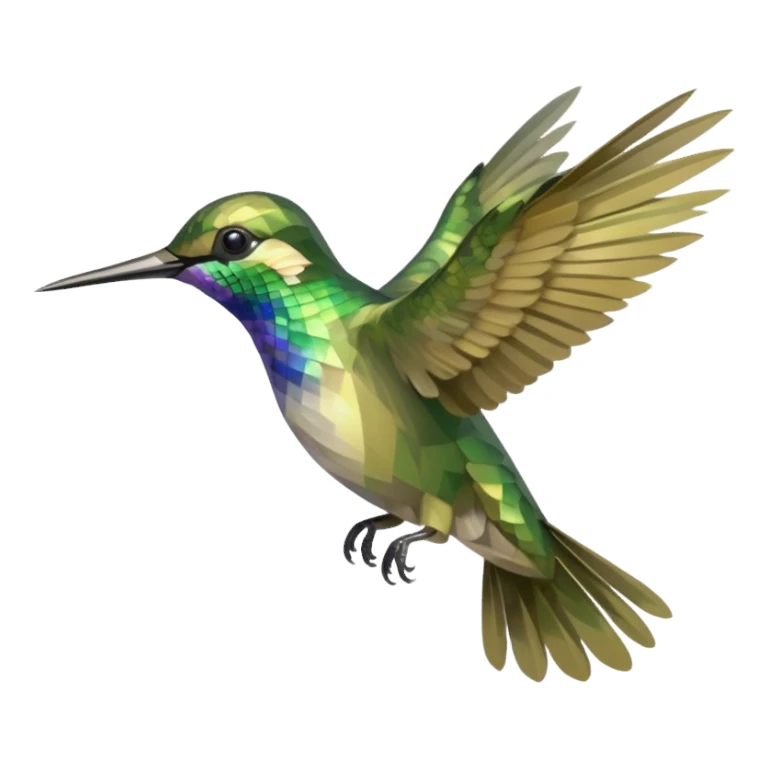 Khaki green kolibri bird flying  sticker