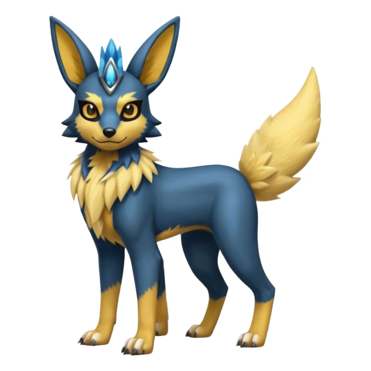 Lucario-Anubis-Umbreon-Jolteon-Fakémon-hybrid-creature (full body)  sticker