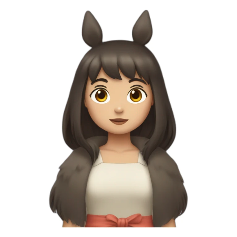Fille Brune dans un costume de Totoro sticker