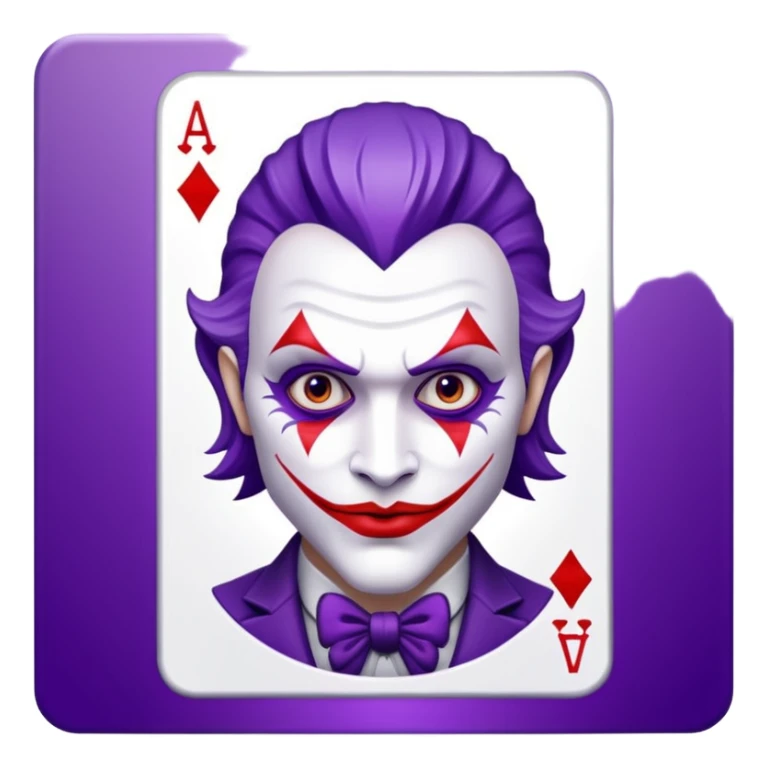 Glitter Purple and White Joker Gangster Card sticker