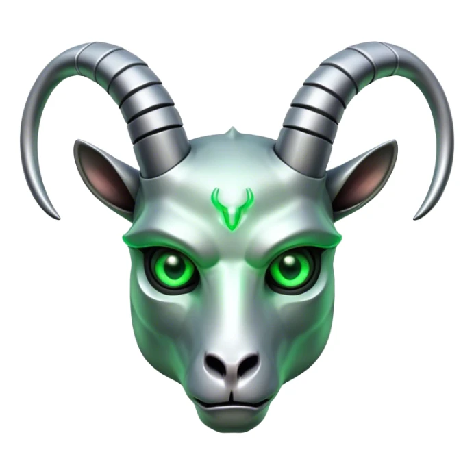 Terminator Goat head green glowing eyes sticker