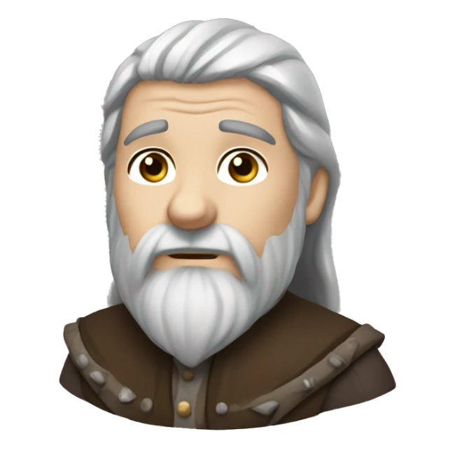 Dwarf cleric brown hair long face and grey eyes sticker