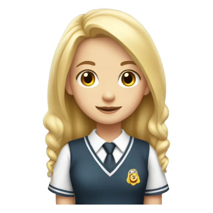 blonde girl with school uniform cute sticker