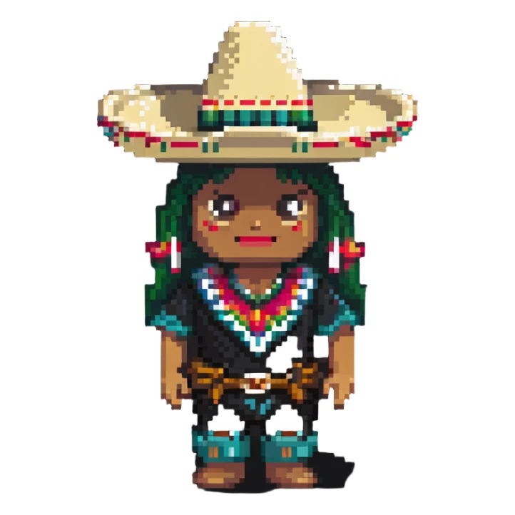 funny Mexican character with a sombrero sticker