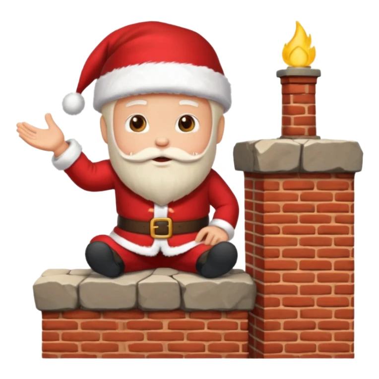 Cristmas male sit down on a chimney sticker