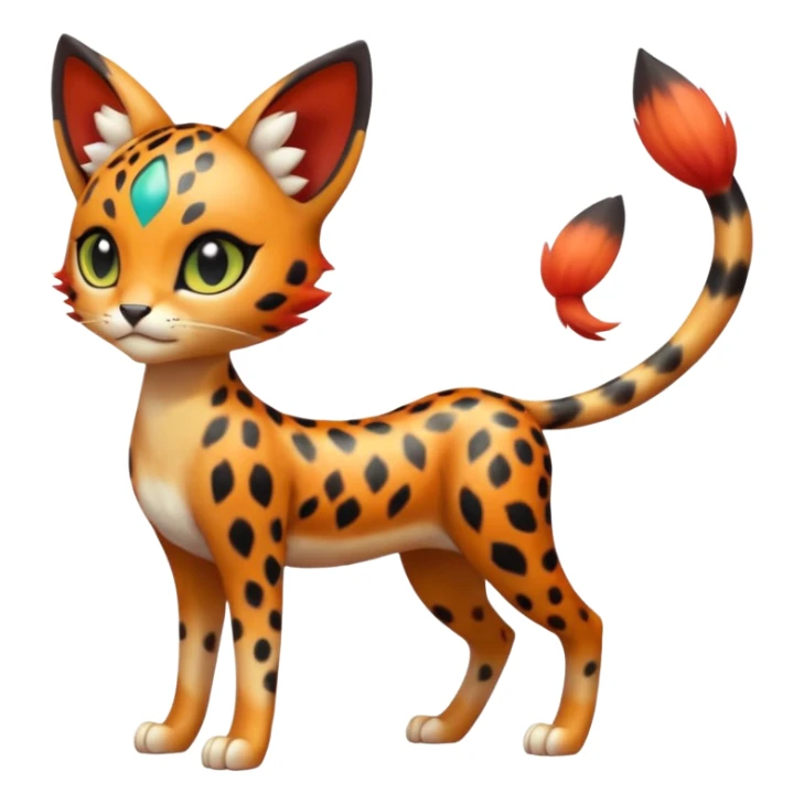 Gradients-colored realistic elegant lanky feminine cute pretty  Liepard-Litten-Meloetta-Sprigatito-Pokémon-fusion-creature (full body) sticker
