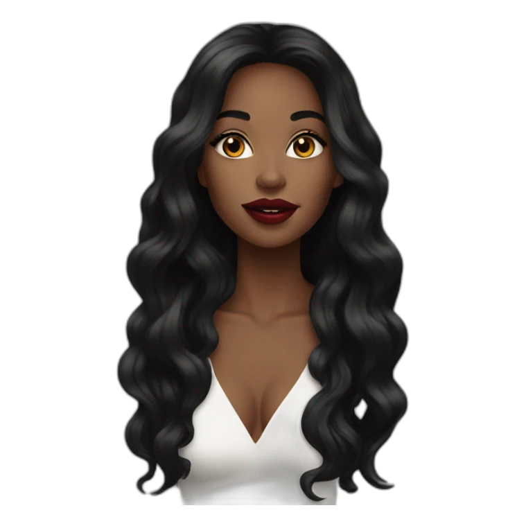 Beautiful Black women long hair lipstick sticker