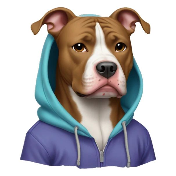 Pitbull wearing a hoodie sticker