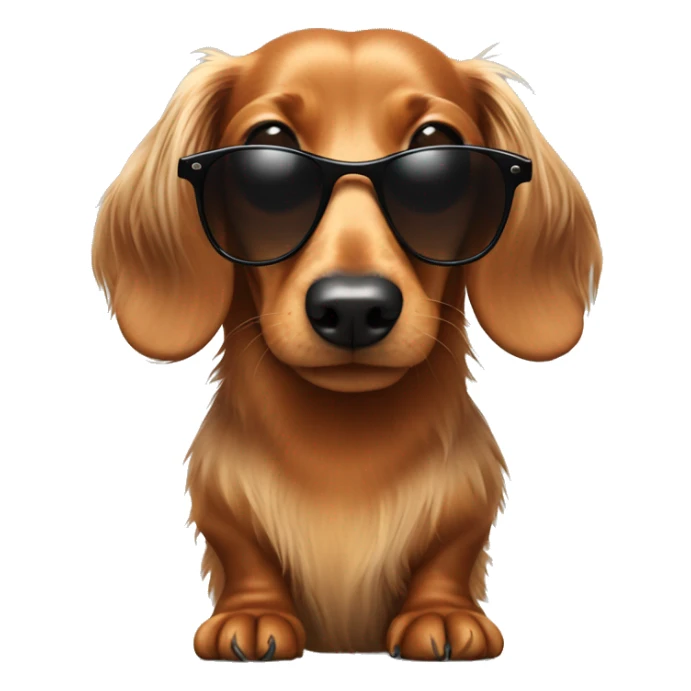 Long haired dachshund wearing sunglasses  sticker