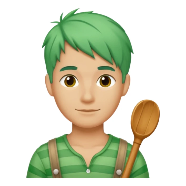 venice gondolier with green hair sticker