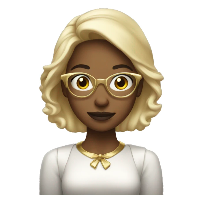 christmas girl with gold glasses holding an iPhone sticker