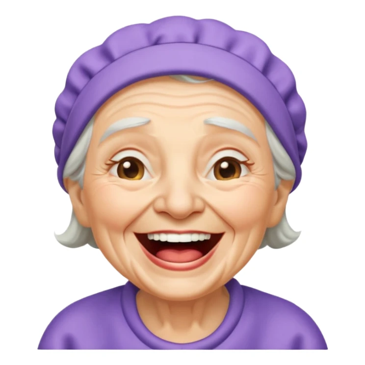 cute granny laugh her mouth wide open sticker