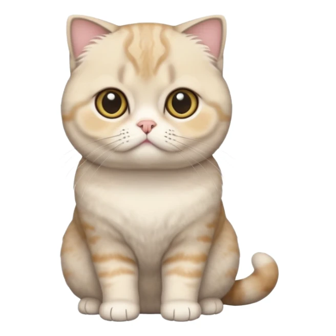 full body of scotish fold cat, front view sticker
