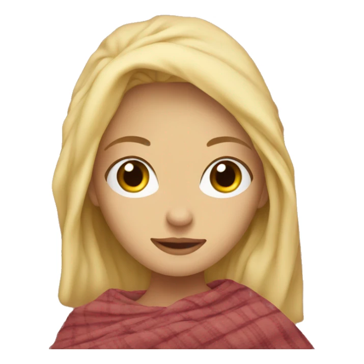 blonde girl in blanket sticker