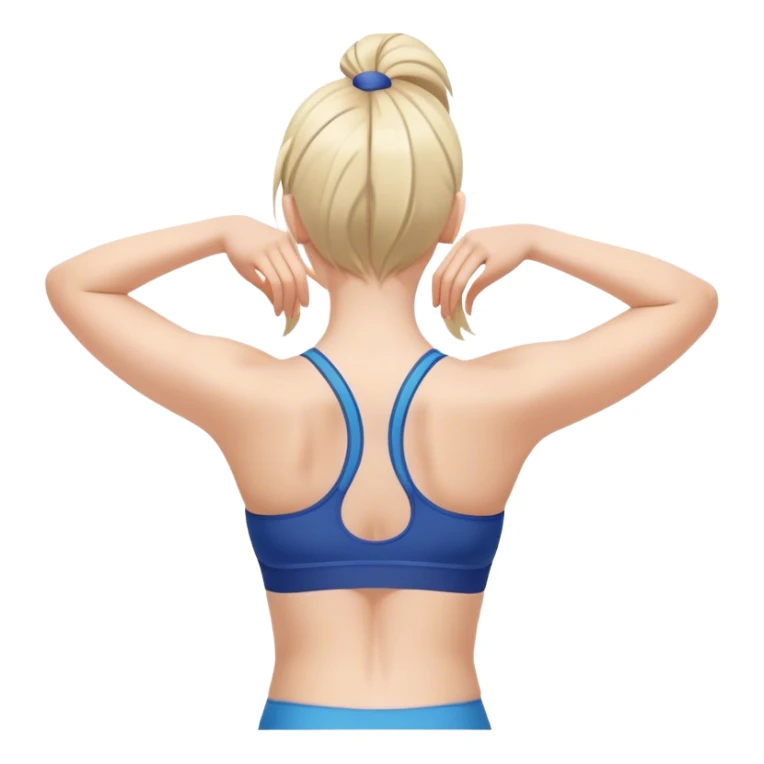 simple full upper body female back with sports bra sticker