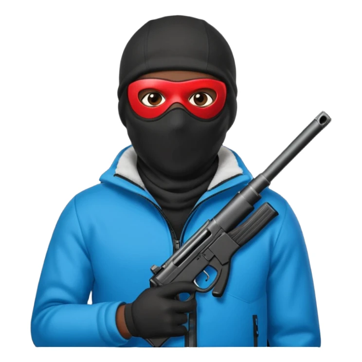 zt2n95wqsk Black thug with a ski mask and a gun sticker