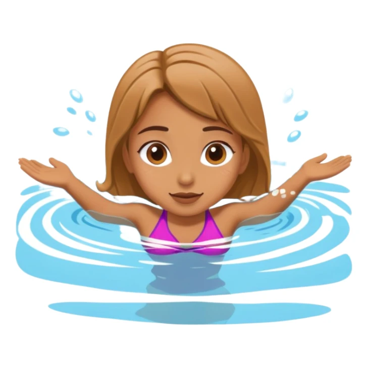 girl swim in the pool sticker