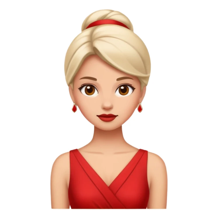 a woman in a red dress sticker