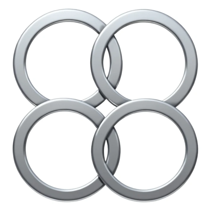 4 circles next to each other conected that looks like audi logo sticker