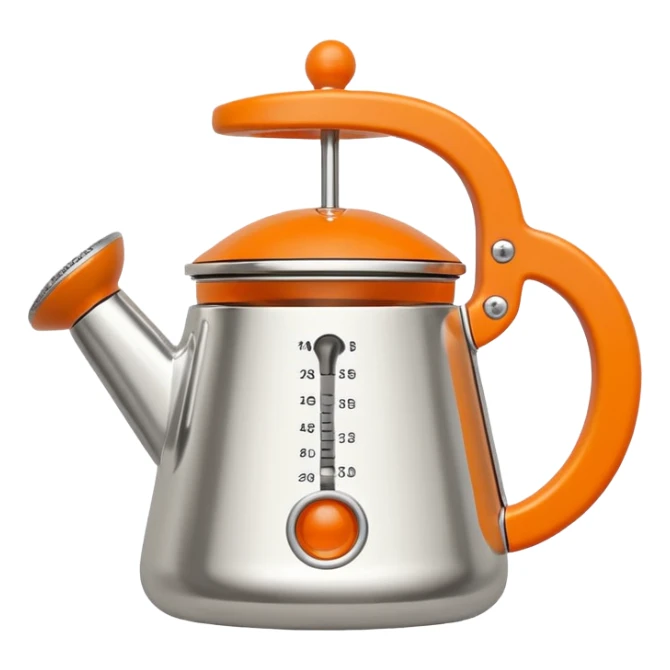 Hermès-style silver citrus press, with Hermès orange accent, minimal, cute emoji style sticker