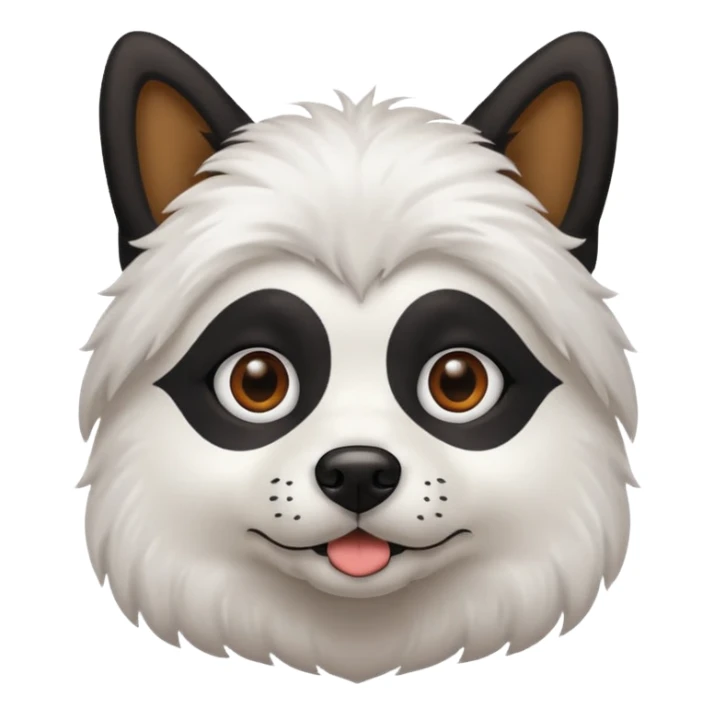 dog white with black face and not hair sticker