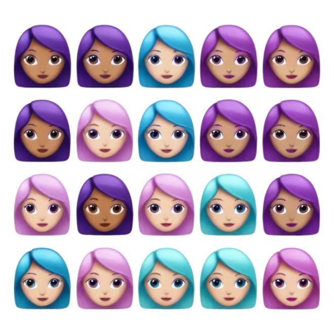 10 girl Naked Glitter purple and cian inner circle sticker