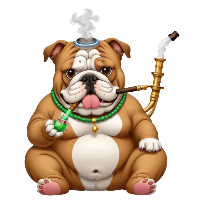 Bulldog smoking a hookah  sticker