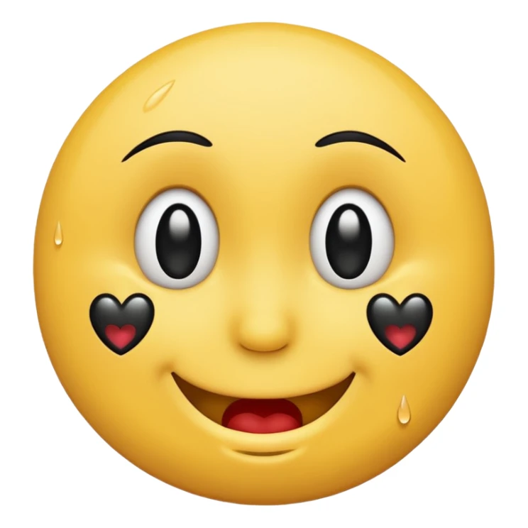 Smiley qui sourit avec des cœur noir et des larmes  sticker